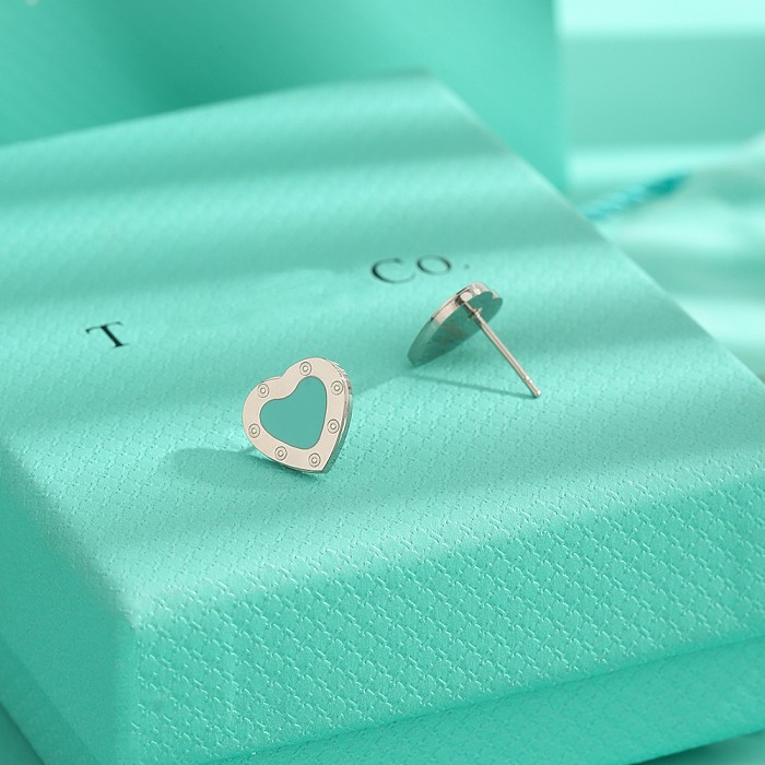 1 Pair Simple Style Heart Shape Plating Stainless Steel Ear Studs