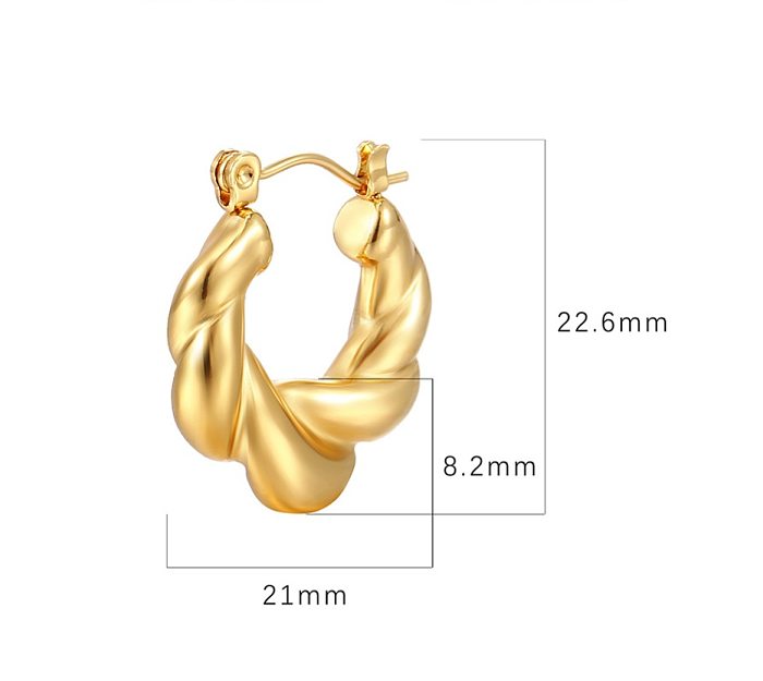 1 Pair Simple Style Classic Style Solid Color Plating Stainless Steel Gold Plated Ear Studs