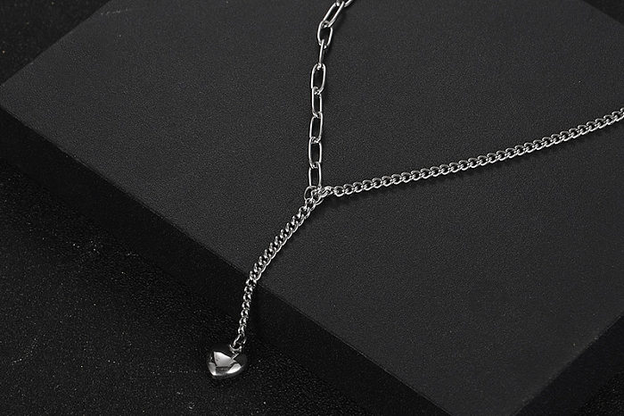 Simple Style Heart Shape Stainless Steel Necklace In Bulk