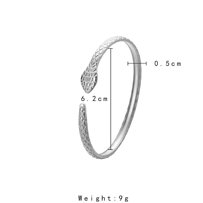Simple Style Snake Stainless Steel Bangle 1 Piece