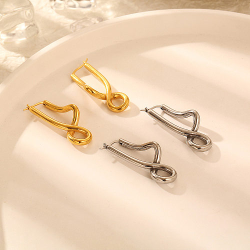 1 Pair Simple Style Irregular Geometric Plating Stainless Steel Earrings