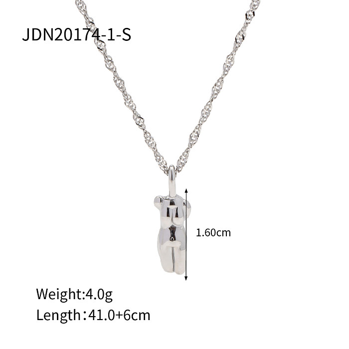 INS Style Casual Human Stainless Steel  Plating Pendant Necklace