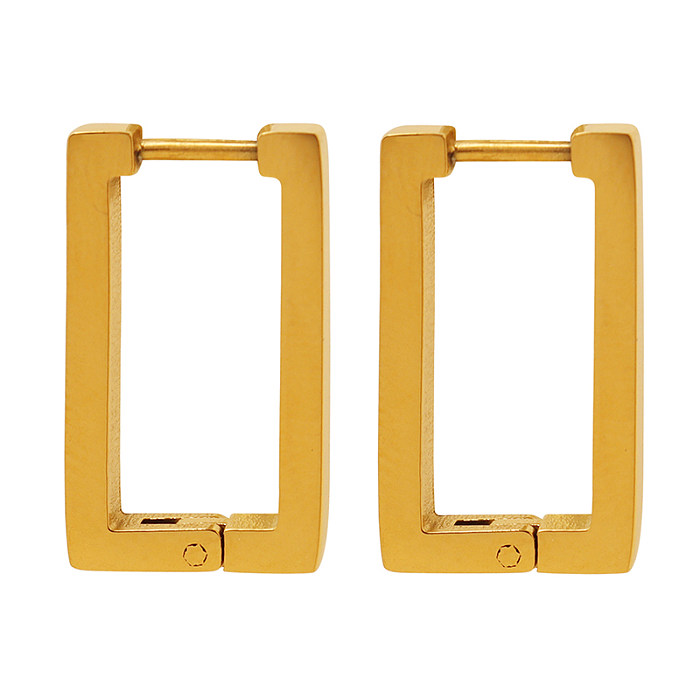 1 Pair Simple Style Rectangle Stainless Steel Plating Stainless Steel Earrings