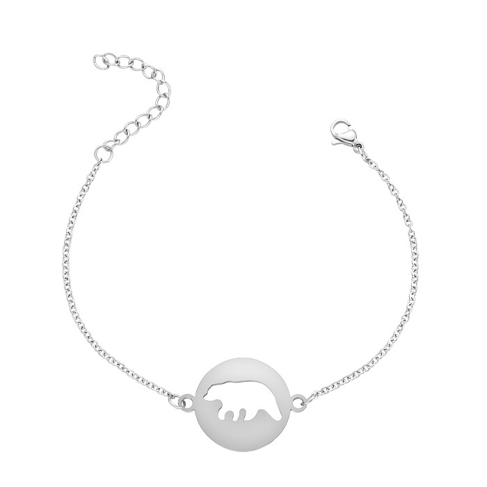 Cute Simple Style Bear Elephant Stainless Steel Bracelets In Bulk