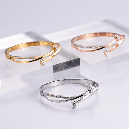 Bracelet à ongles en acier titane or Rose 18 carats, Design de Niche, bijoux sens