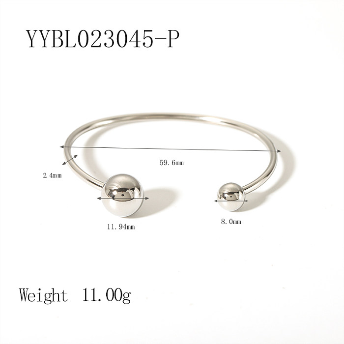 Wholesale IG Style Simple Style Solid Color Stainless Steel Plating 18K Gold Plated Bangle