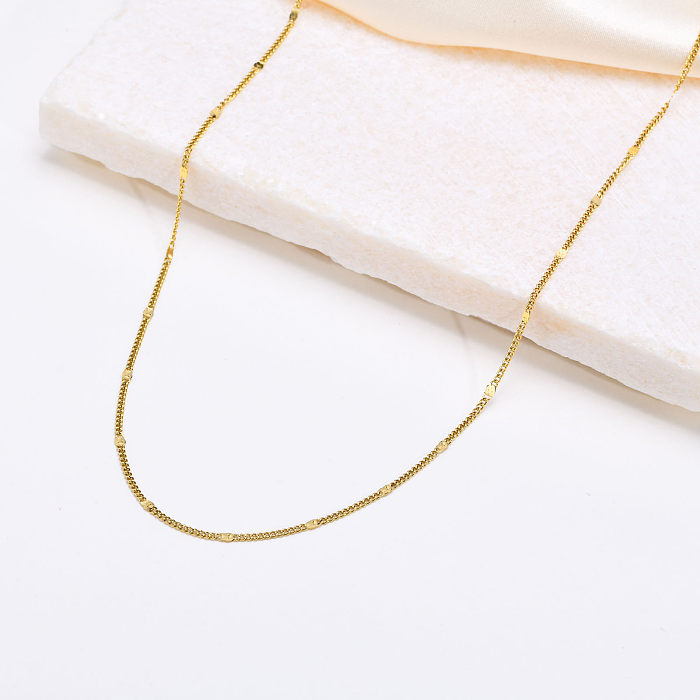 Lässige, schlichte, einfarbige Halskette aus Edelstahl in großen Mengen