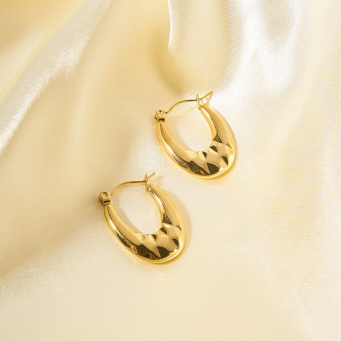 1 Pair Basic Classic Style Geometric Plating Stainless Steel  18K Gold Plated Earrings