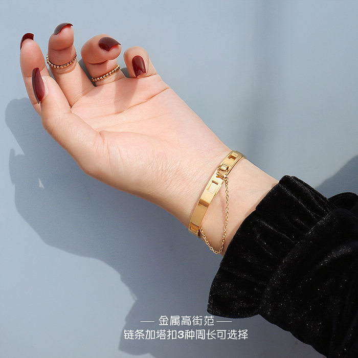 Chain Tassel Titanium Steel Gold Plated Bracelet