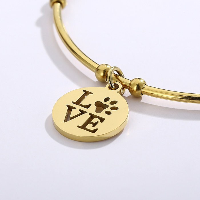 Bijoux en acier inoxydable, nouveau Bracelet en forme de cœur ouvert en or