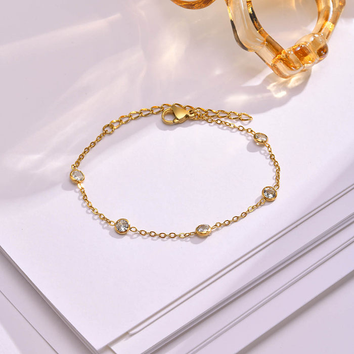 Elegant Lady Geometric Stainless Steel Gold Plated Bracelets
