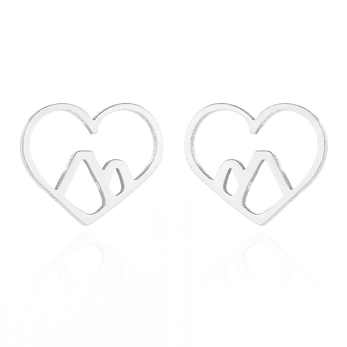 Women'S Simple Style Geometric Snowflake Stainless Steel  No Inlaid Ear Studs Stainless Steel  Earrings