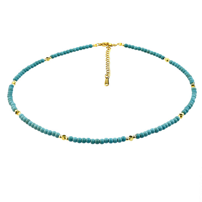 Schlichte Pendel-Halskette mit runden Perlen