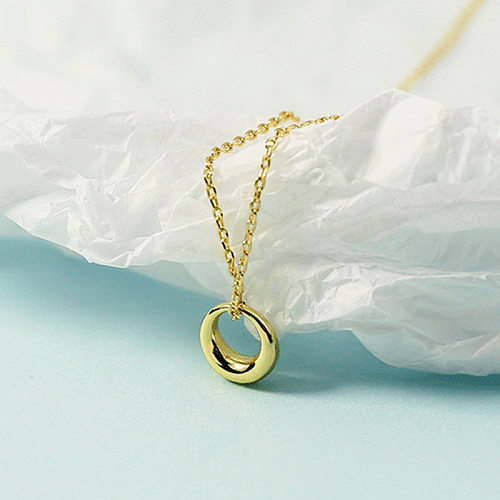 Simple Style Commute Circle Stainless Steel Plating Hollow Out Necklace