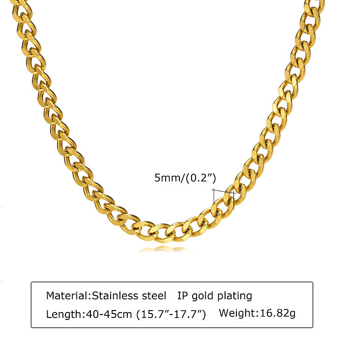 Fashion Solid Color Stainless Steel  Necklace Plating Stainless Steel  Necklaces
