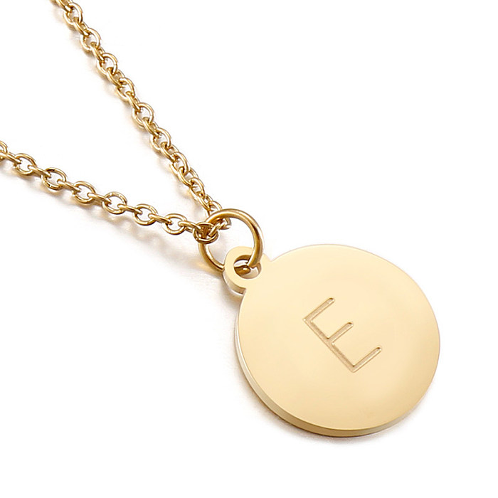 Simple Style Letter Stainless Steel Plating Necklace
