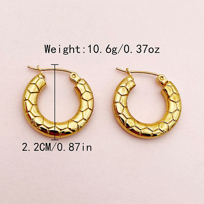 1 Pair Vintage Style Simple Style U Shape Plating Stainless Steel  Gold Plated Earrings