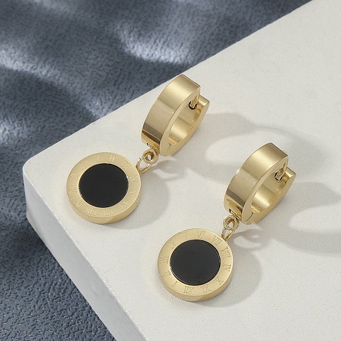 1 Pair Casual Number Stainless Steel Plating 18K Gold Plated Earrings