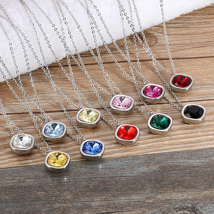 Collier pendentif multicolore coréen en acier inoxydable, vente en gros de bijoux