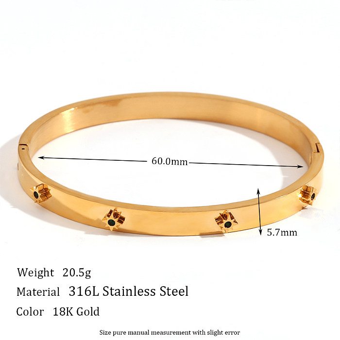 Atacado estilo vintage estilo simples estilo clássico geométrico revestimento de aço inoxidável incrustação 18k pulseira de strass banhada a ouro