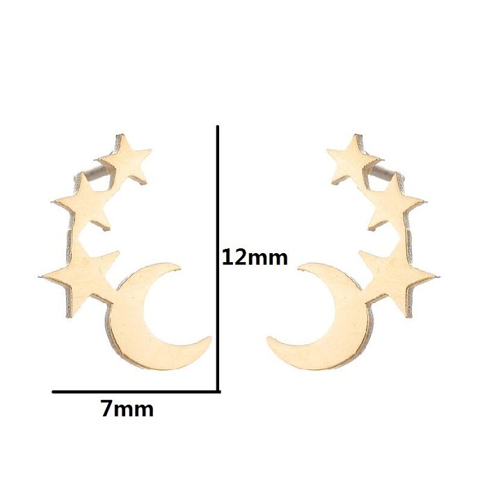 Simple Style Spider Web Butterfly Notes Stainless Steel  Plating Hollow Out Ear Studs 1 Pair
