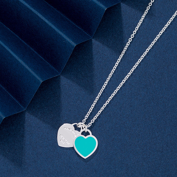 Casual Heart Shape Steel Pendant Necklace