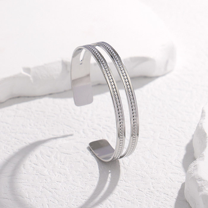 Simple Style Geometric Stainless Steel Plating Bangle