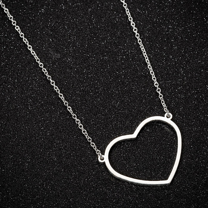 Sweet Heart Shape Stainless Steel  Pendant Necklace 1 Piece