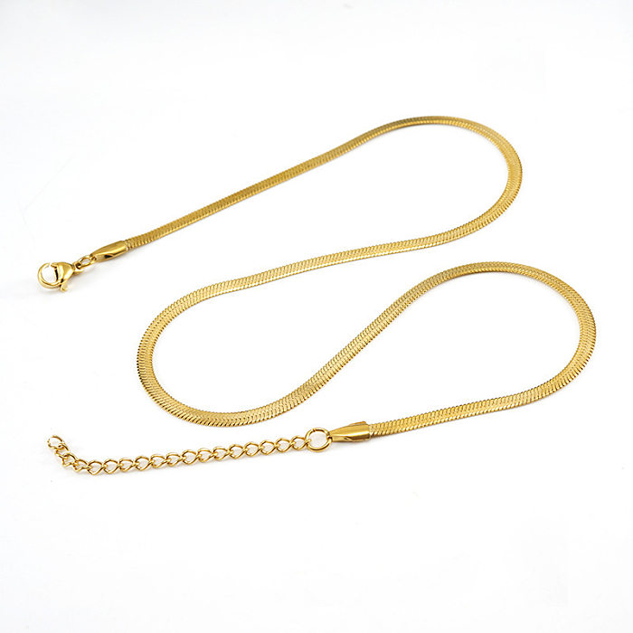 Geometrische Edelstahl-Halsketten im schlichten Stil, plattierte Edelstahl-Halsketten