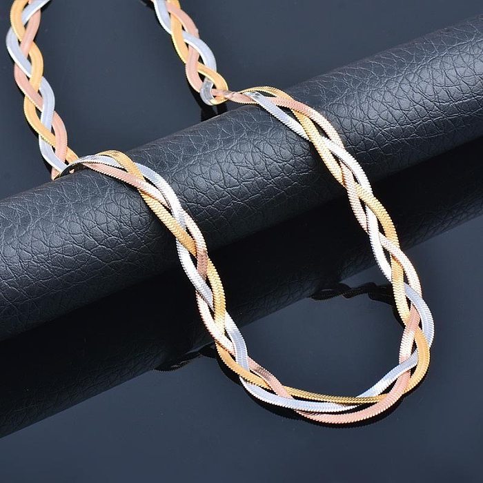 Fashion Simple Style Geometric Stainless Steel Plating Braid Necklace