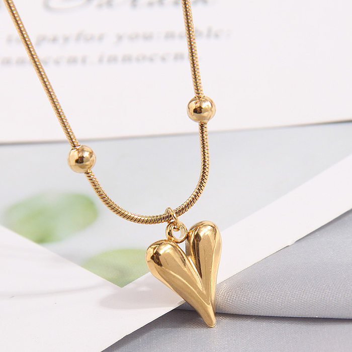 Simple Style Star Heart Shape Stainless Steel Pendant Necklace