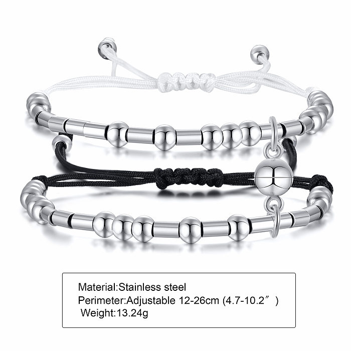 Bracelets géométriques en acier inoxydable de style simple, 1 paire
