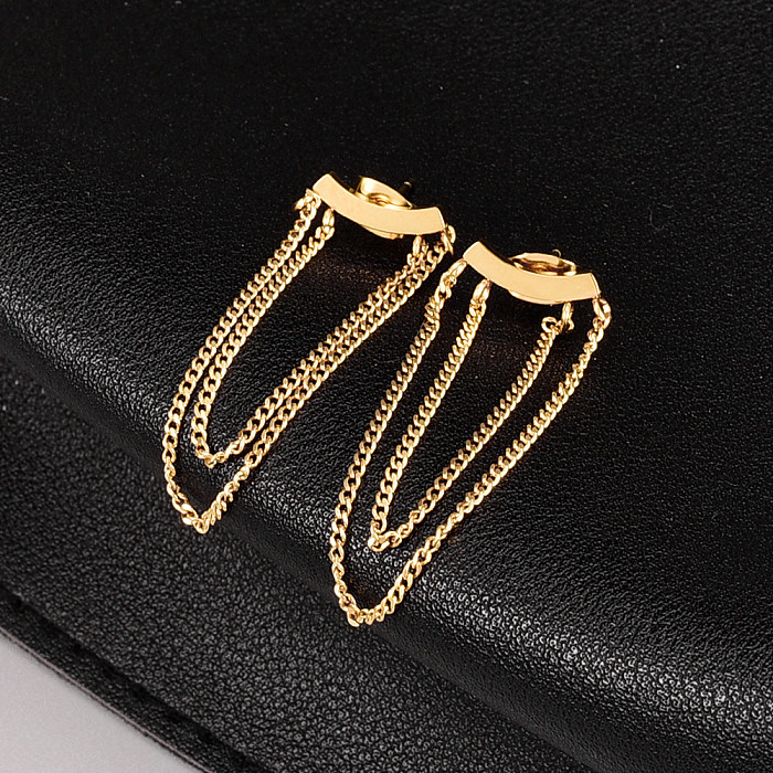 Ethnic Style Geometric Stainless Steel  Ear Studs Plating No Inlaid Stainless Steel  Earrings