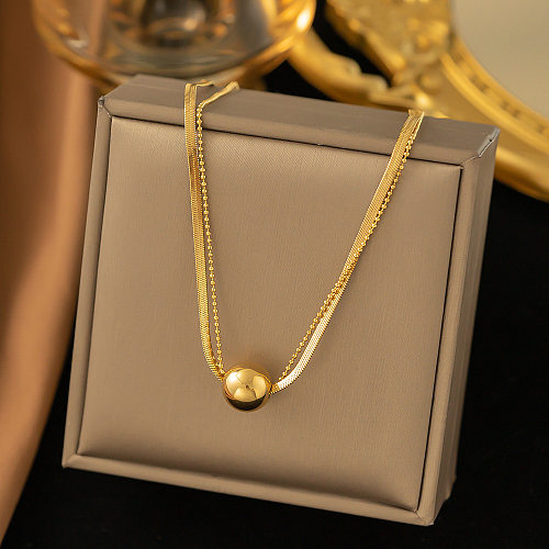 Casual Simple Style Solid Color Stainless Steel Plating 18K Gold Plated Necklace