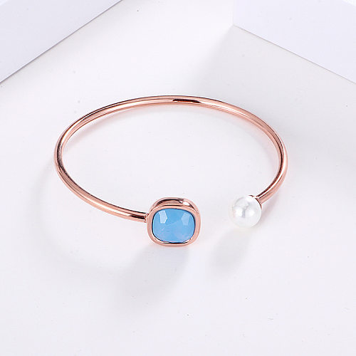 Kalen – Bracelet à extrémité ouverte en Zircon bleu perle, ornement créatif, cadeaux pour petite amie, vente en gros, nouvelle collection