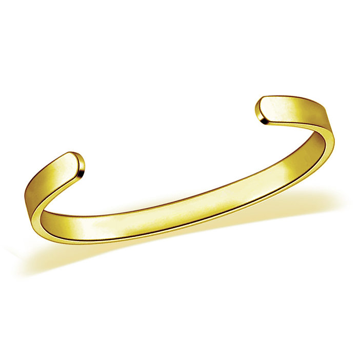 Fashion C Shape Letter Stainless Steel Bangle 1 Piece