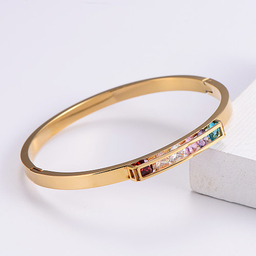 Glänzendes Farbdiamant-einfaches Edelstahl-Armband