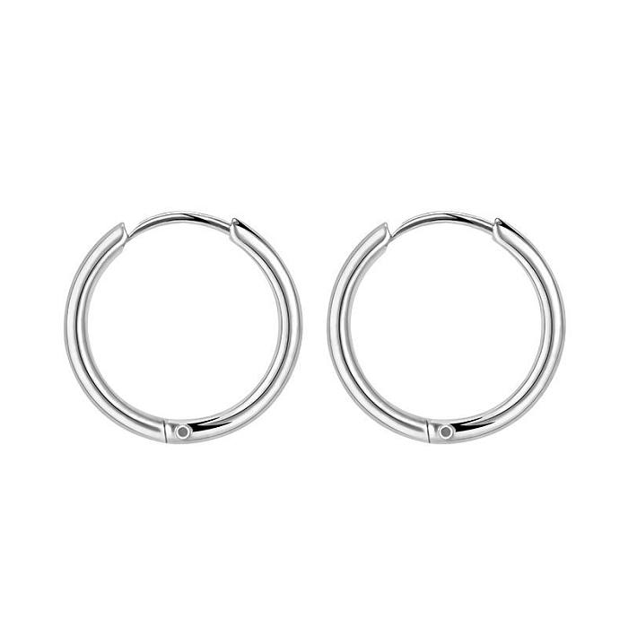 Simple Style Geometric Stainless Steel  Hoop Earrings 1 Piece