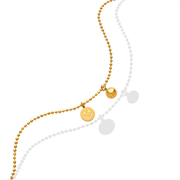 Choker Smiley Bell Halskette Anhänger Edelstahl 18K Gold