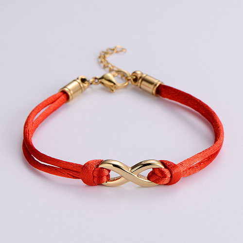 Bracelet de corde rouge de mode Bracelet géométrique simple en acier au titane