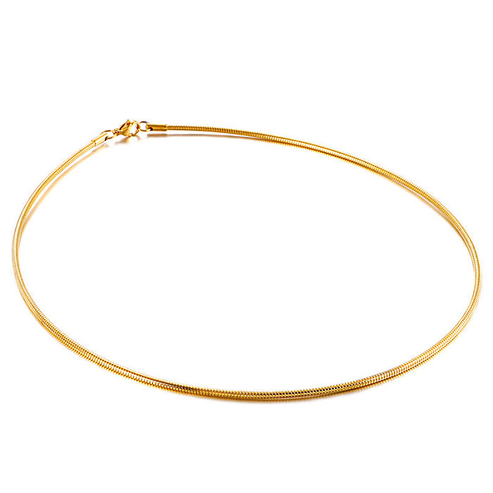 Simple Braided Chain Stainless Steel  Necklace Wholesale jewelry