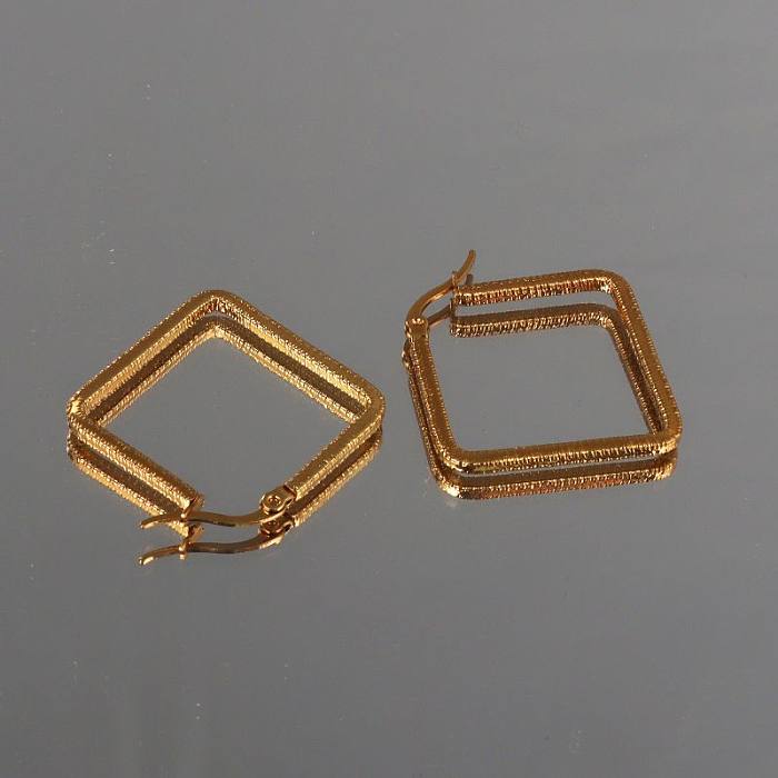 1 Pair Casual Solid Color Plating Stainless Steel  14K Gold Plated Ear Studs