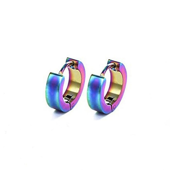 Boucles d'oreilles plaquées en acier inoxydable, style simple, cercle, 1 paire