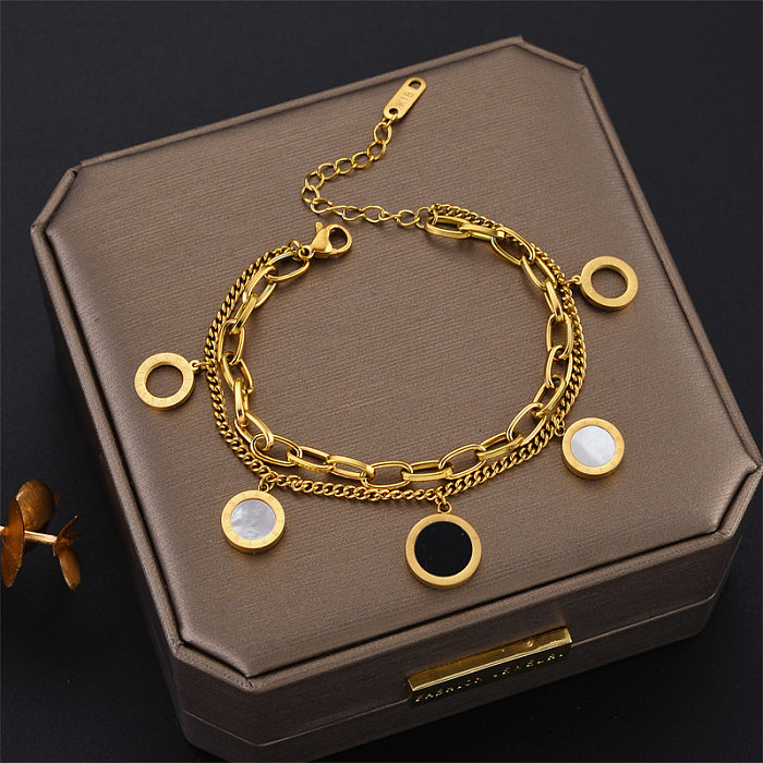 1 pièce de bracelets géométriques en acier titane de style classique