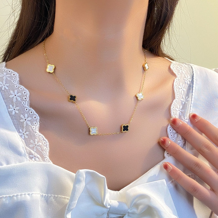 Mode herzförmige Edelstahl-Inlay künstliche Perlen Zirkon Anhänger Halskette 1 Stück
