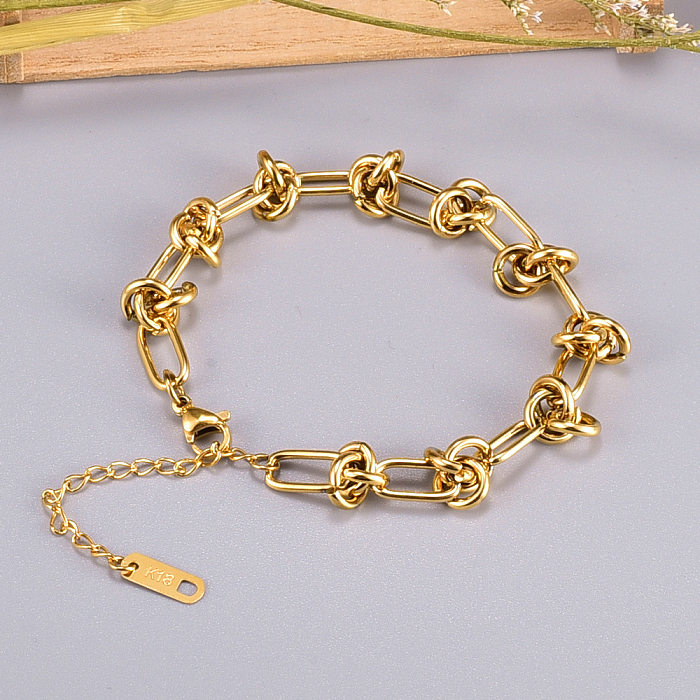 Pulsera de acero de titanio con cadena gruesa geométrica de moda al por mayor