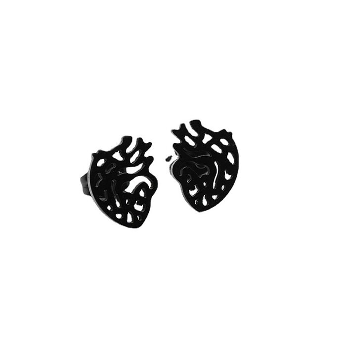 Simple Style Heart Stainless Steel Ear Studs Plating No Inlaid Stainless Steel  Earrings
