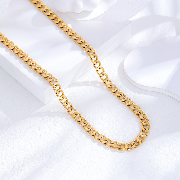 Collar plateado oro 24K del acero inoxidable del color sólido del estilo clásico casual al por mayor del hip-hop