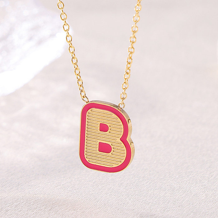 Basic Modern Style Letter Stainless Steel  Stainless Steel Pendant Necklace In Bulk