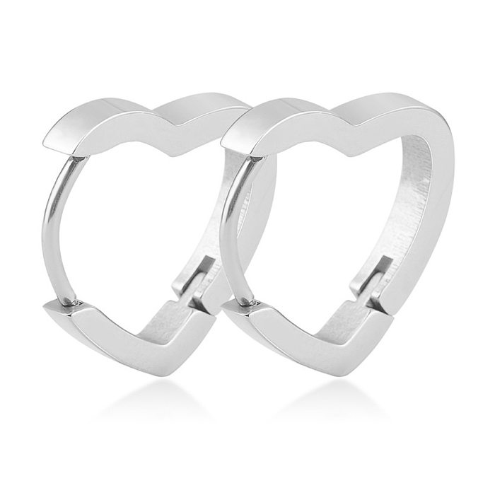 1 Pair Simple Style Star Stainless Steel  Plating Hoop Earrings